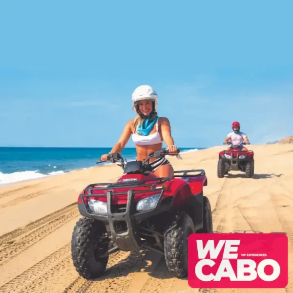 Imagen de un ATV recorriendo los paisajes de Migriño en el desierto de Baja California Sur con WECABO.