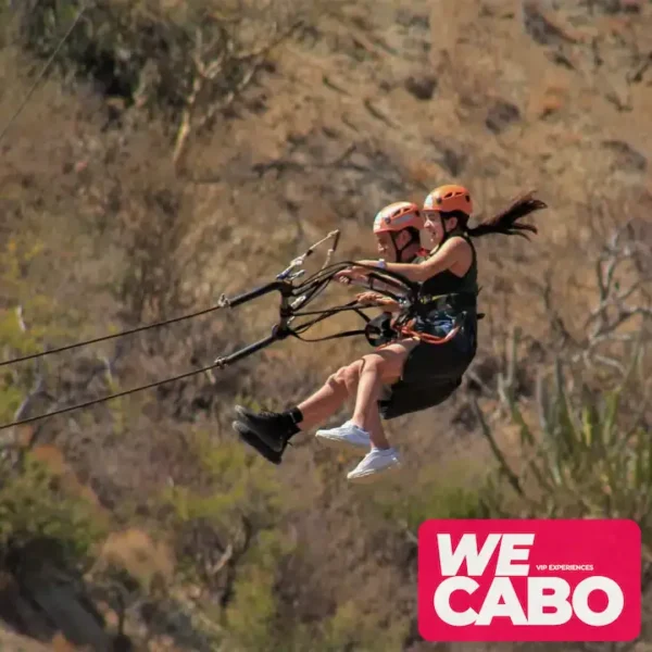 Imagen del columpio gigante en Los Cabos, suspendido a 300 pies sobre el desierto de Baja, cortesía de WECABO.