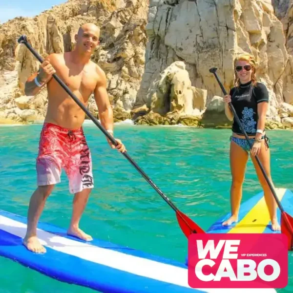 Image of a combo tour featuring snorkeling and a visit to the Arch of Cabo San Lucas, with water activities, courtesy of WECABO.