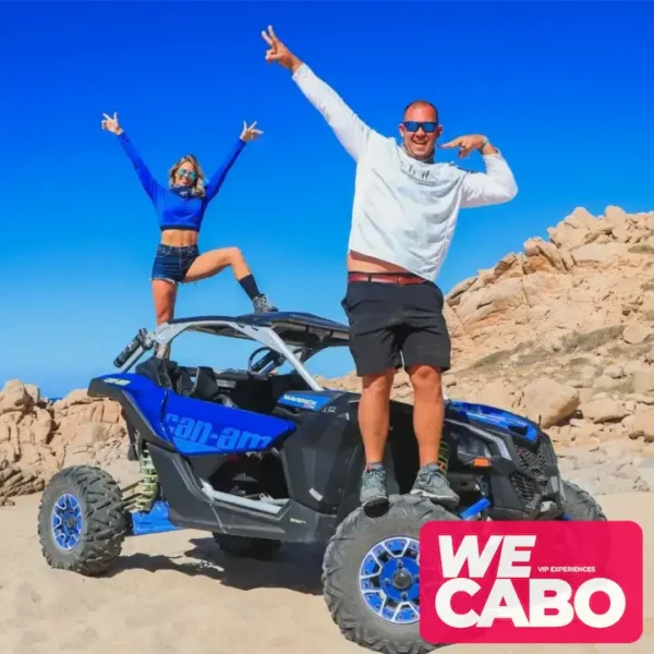 Image of a Maverick RC/RS Turbo ATV navigating the Baja California desert in an extreme adventure, courtesy of WECABO.